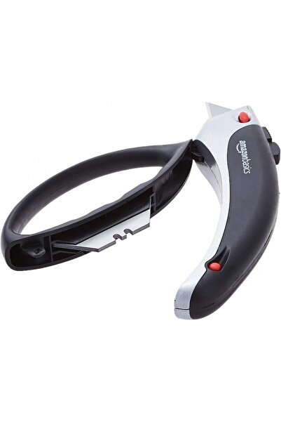 Amazon basics Utility Retractable Ergonomic Cutter — 3-position lock, 4 replaceable blades