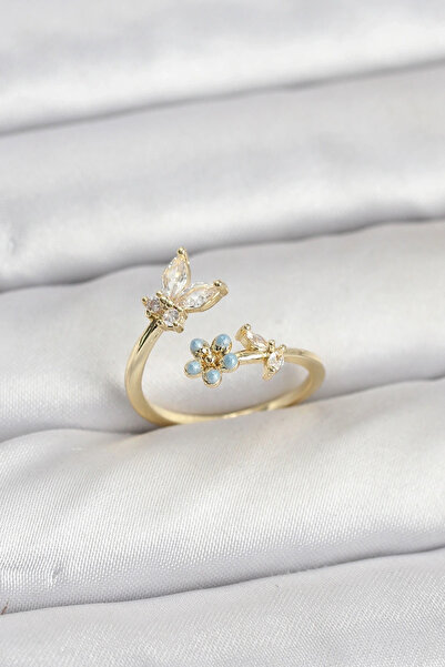 shopwave Brass Gold Color Butterfly Model Women's Ring