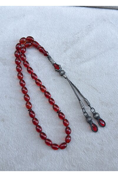 KAZZAZE Double Pendant Silver Kazaziye Tassel Fire/Tight Amber Prayer Beads | Collectible Series