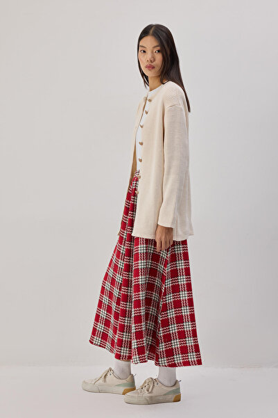 Touché Privé Tweed Skirt with Elastic Waistband