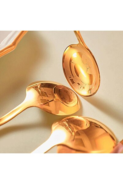 OEM Set of 6 metal dessert spoons, with cartoon character, Doraemon, White