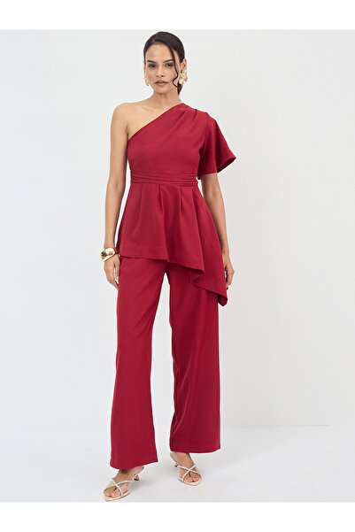 Femmella By Styli Women Asymmetric One Shoulder Top and Pants Co-Ords