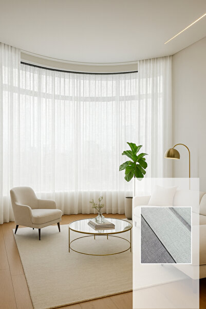 Taç Linen Tulle Curtain Ecru – Custom Woven Premium Quality Modern Design Stylish Decorative Model