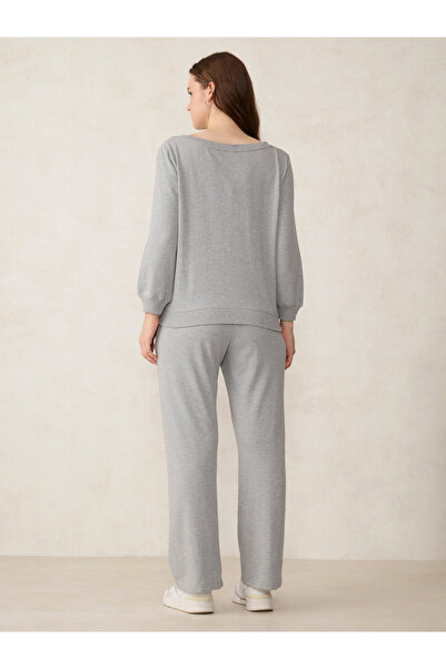 Outzidr By Styli Grey Boat Neck Sweatshirt and Joggers Co-Ords