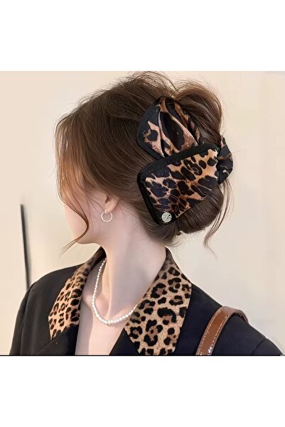 GÜLPEŞE مشبك دبي الساتان بنقشة الفهد بتصميم خاص ومشبك مزلاج، اتجاه جديد