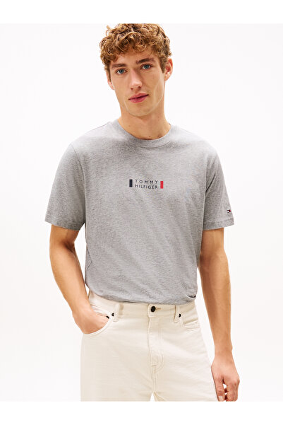 Tommy Hilfiger Men Grey Brand Love Small T-Shirt