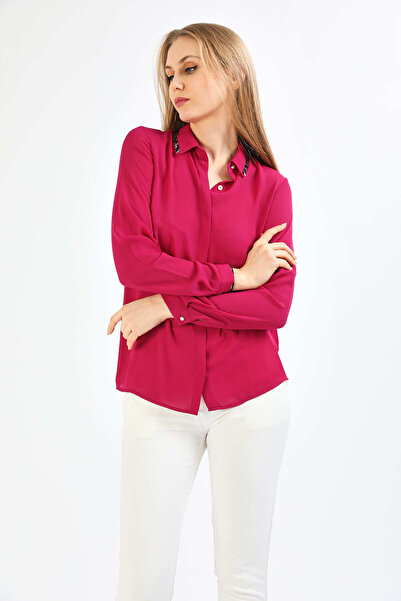 PERA MODA Shirt with Beaded Collar