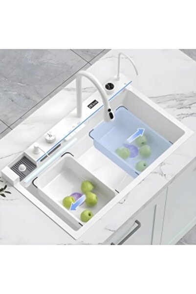 DenisNetwork AQUA 3 Smart Multifunction Kitchen Sink, Stainless Steel, 80x46 cm, 6 functions, digital display