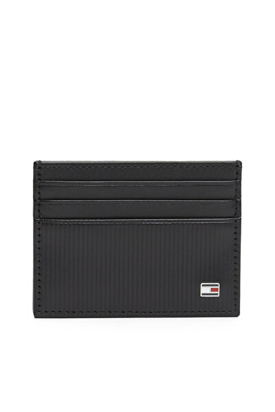 Tommy Hilfiger Men Black Hilfiger Flag Leather Holder
