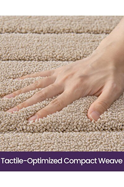 dexi Bathroom Rug Mat, Extra Soft Absorbent, Non-Slip, 50 x 80 cm, Beige