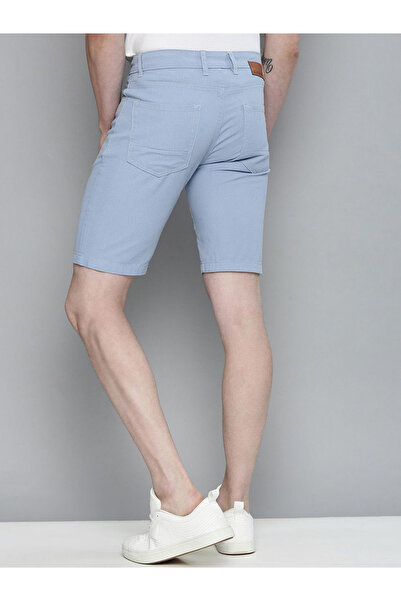 The Indian Garage Co By Styli Men Blue Slim Fit Solid Shorts