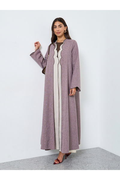 Styli Scallop Detail Front Open Abaya