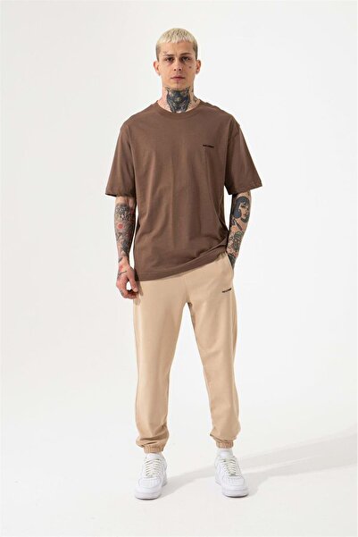 Machinist Men's Relaxed Basic Cotton T-Shirt Brown