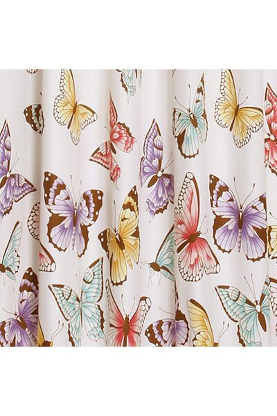 Lush Decor Flutter Butterfly Ruffle Print Window Panel Set (Pair), 84 x 52 in, Pink