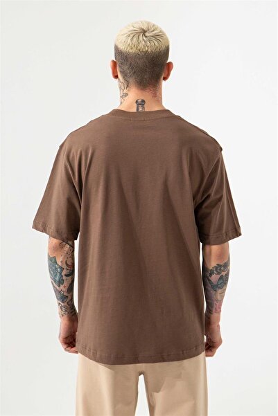 Machinist Men's Relaxed Basic Cotton T-Shirt Brown