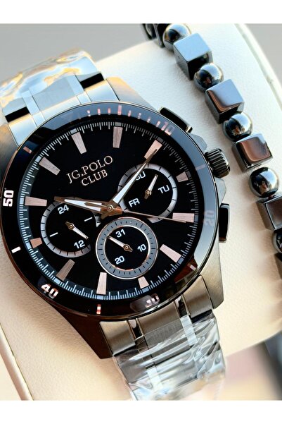 JG. Polo Club Jg.Polo Club Italian Design Men's Wristwatch with Bracelet Gift Steel Cord 2 Years Guarantee 04414.4