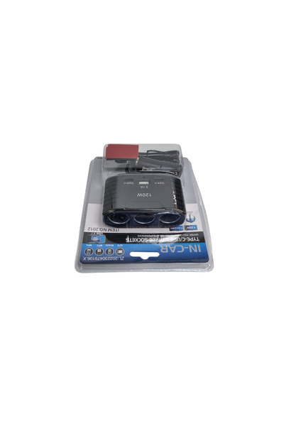 PARADOX SINCE 1992 Car cigarette lighter adapter with 3 inputs, 2 PD-Type C, 1 USB 3.1A Olesson 2012 120W