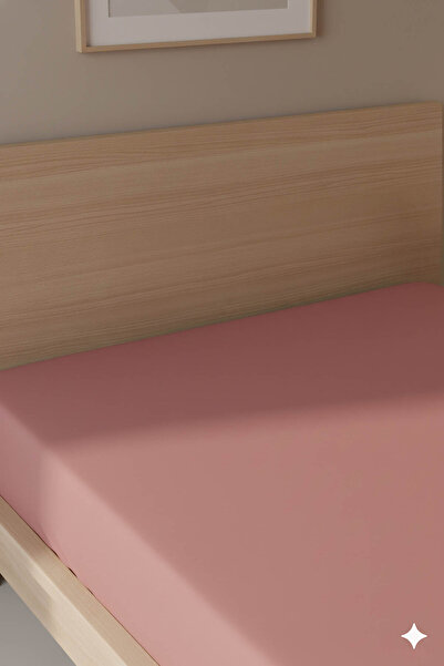 FAVORA 100% Cotton Ranforce Premium Single Fitted Sheet - Powder