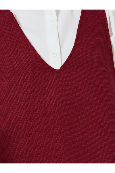 Take Two By Styli Women Burgundy Sleeveless A-Line Mini Dress