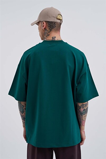 Machinist Men's Basic Cotton Oversized T-Shirt Oil Green