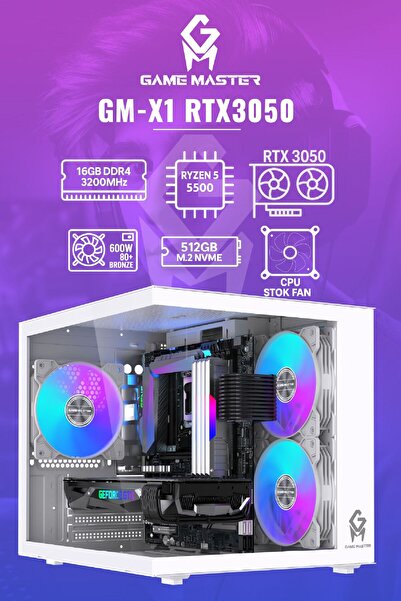 GM Game Master GM-X1 Ryzen 5 5500 16GB Ram 512GB M2 RTX3050 6GB Ekran Kartlı ...
