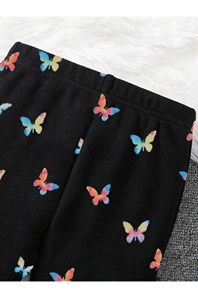 Take Two By Styli Girls Graphic Print Sweatshirt with Flare Pants Set