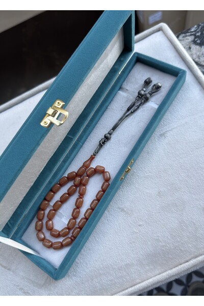 KAZZAZE Double Pendant Silver Kazaziye Tassel Fire/Tight Amber Prayer Beads |   Collectible Series