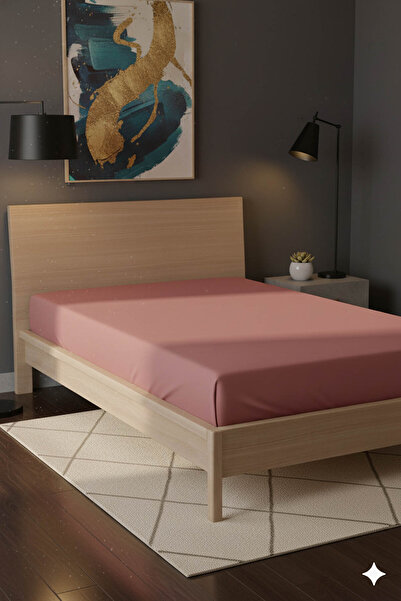 FAVORA 100% Cotton Ranforce Premium Single Fitted Sheet - Powder