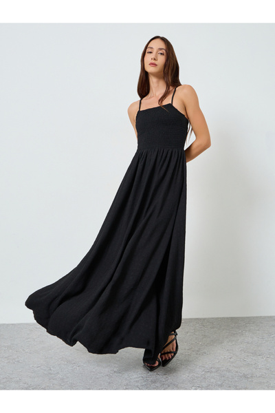 Maxim Creation By Styli Women Black Strappy Maxi Dress