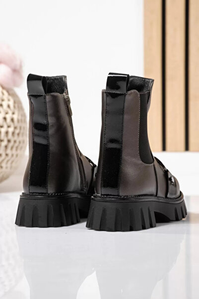 Zaira Girls' gray fur boots made of eco-leather Bela #23112 - 37