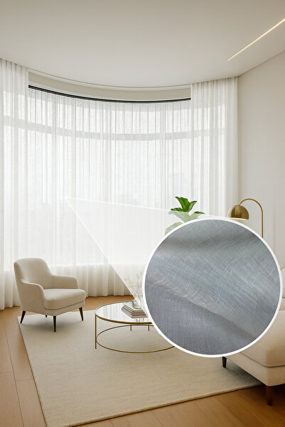 Taç Linen Tulle Curtain Ecru – Custom Woven Premium Quality Modern Design Stylish Decorative Model