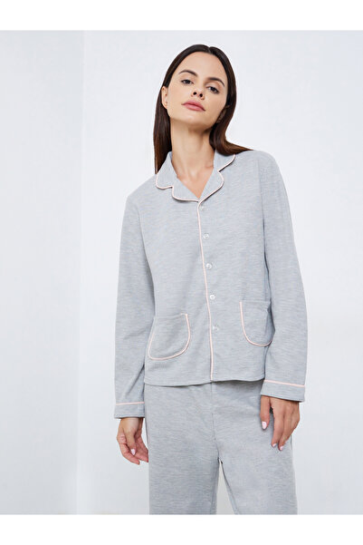 Styli Rib Button Placket Shirt and Pyjama Set