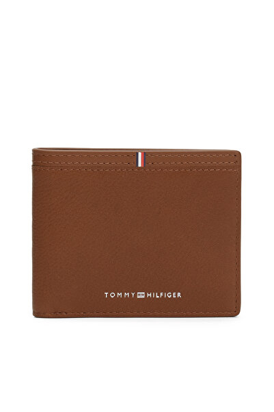 Tommy Hilfiger Men Brown Corporate Logo Leather Wallet