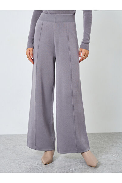 Styli Grey Wide Leg Flat Knit Pants