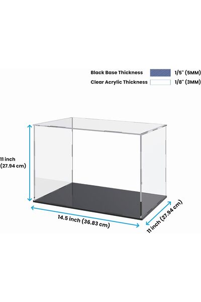 Slasa Wide Acrylic Display Case 36.8×27.9×27.9cm for Models & Collectibles