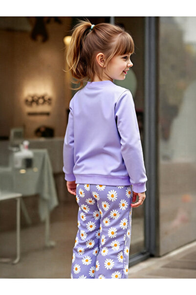 Take Two By Styli Floral Printed Sweatshirts with Wide Leg Pants Set