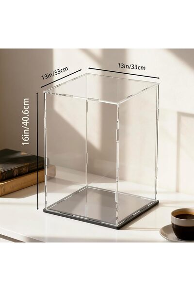 Slasa Tall Acrylic Display Case 33×33×40.6cm for Large Models & Trophies