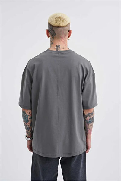 Machinist Men's Basic Super Cotton Oversized T-Shirt Smoke