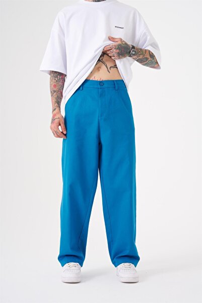 Machinist Oversized Gabardine Elastic Trousers Blue