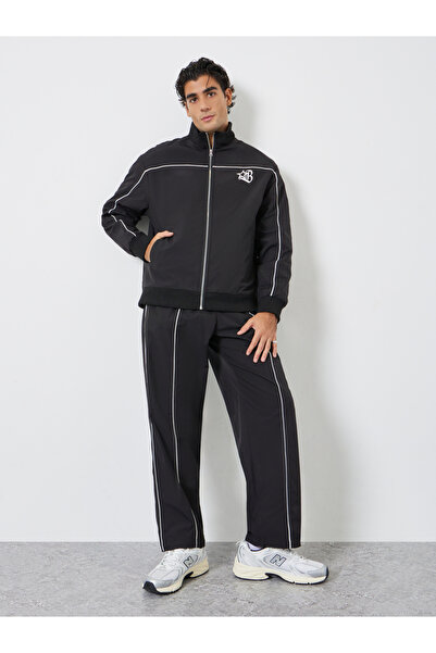 Take Two By Styli Men Zip-Up Piping Jacket and Pants Co-Ords