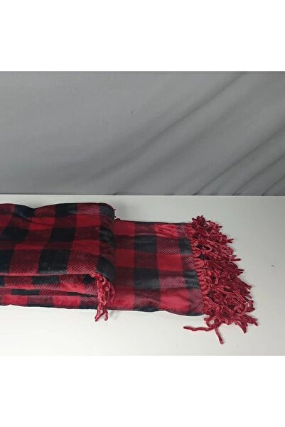 Reiashn Red plaid shawl, soft velvet