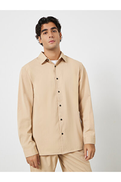 Take Two By Styli Men Solid Spread Collar Shirt and Pants Co-ords