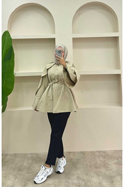 lurex moda Bat Sleeve Trench Coat