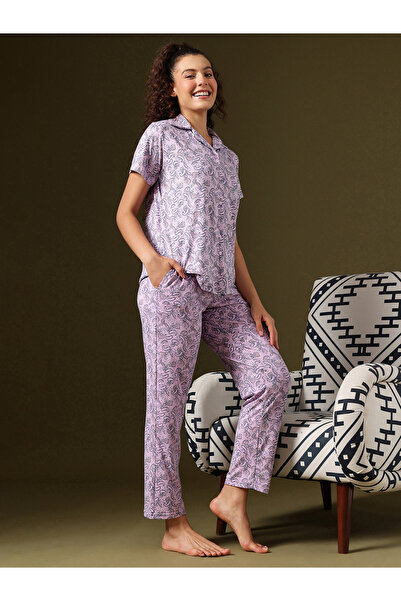 Clovia By Styli Paisley Print Shirt and Pyjama Set