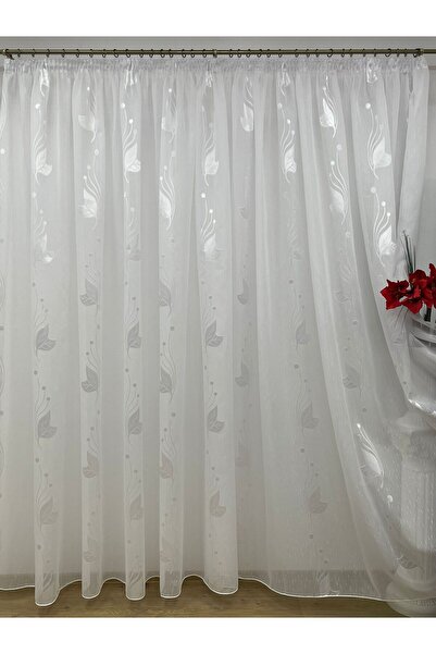 Liz Line Mechanically embroidered curtain, with rejansa, white, "La Primavera" collection Liz Line, PD10710