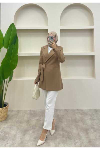 lurex moda Side Tie Blazer Jacket