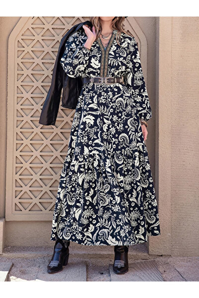 Take Two By Styli Women Floral Print Long Sleeve Maxi Dress