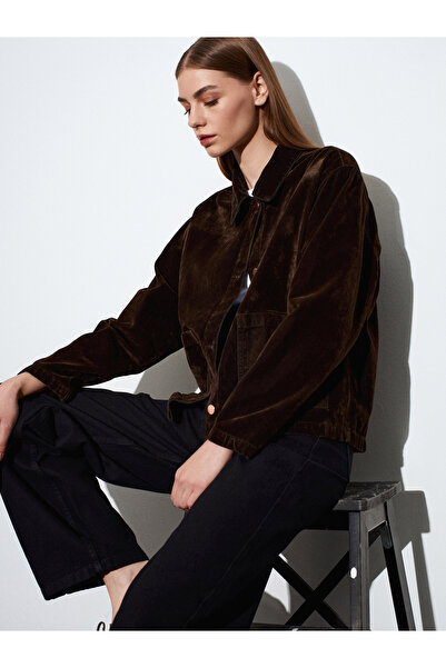 Dilvin 50757 Jachetă din catifea-maro