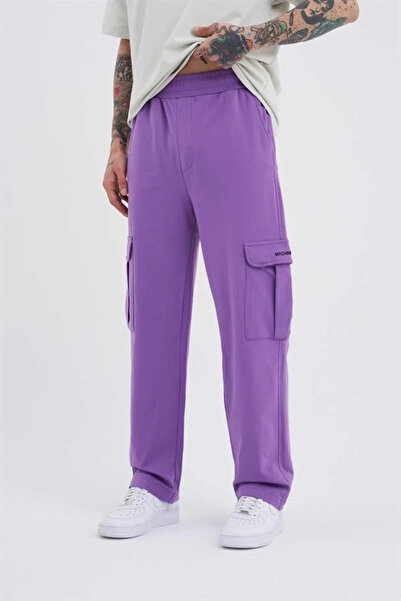 Machinist Ανδρικό Σετ πλαϊνή τσέπη Φαρδιά Φούτερ Μωβ