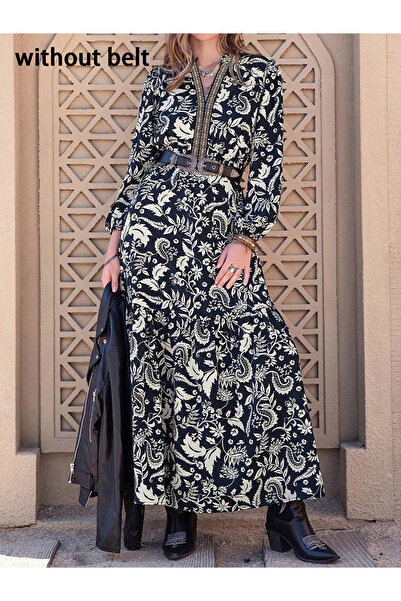 Take Two By Styli Women Floral Print Long Sleeve Maxi Dress